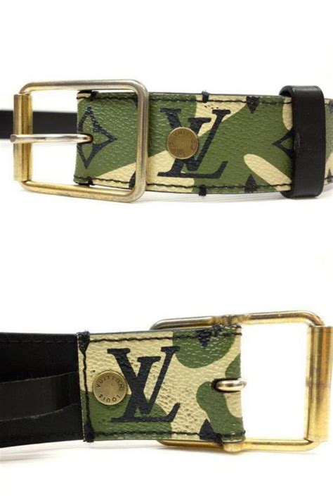 louis vuitton camo belt